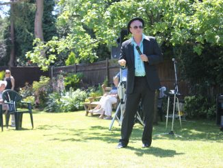 Pete Sinclair performing at Freda's Garden 2017